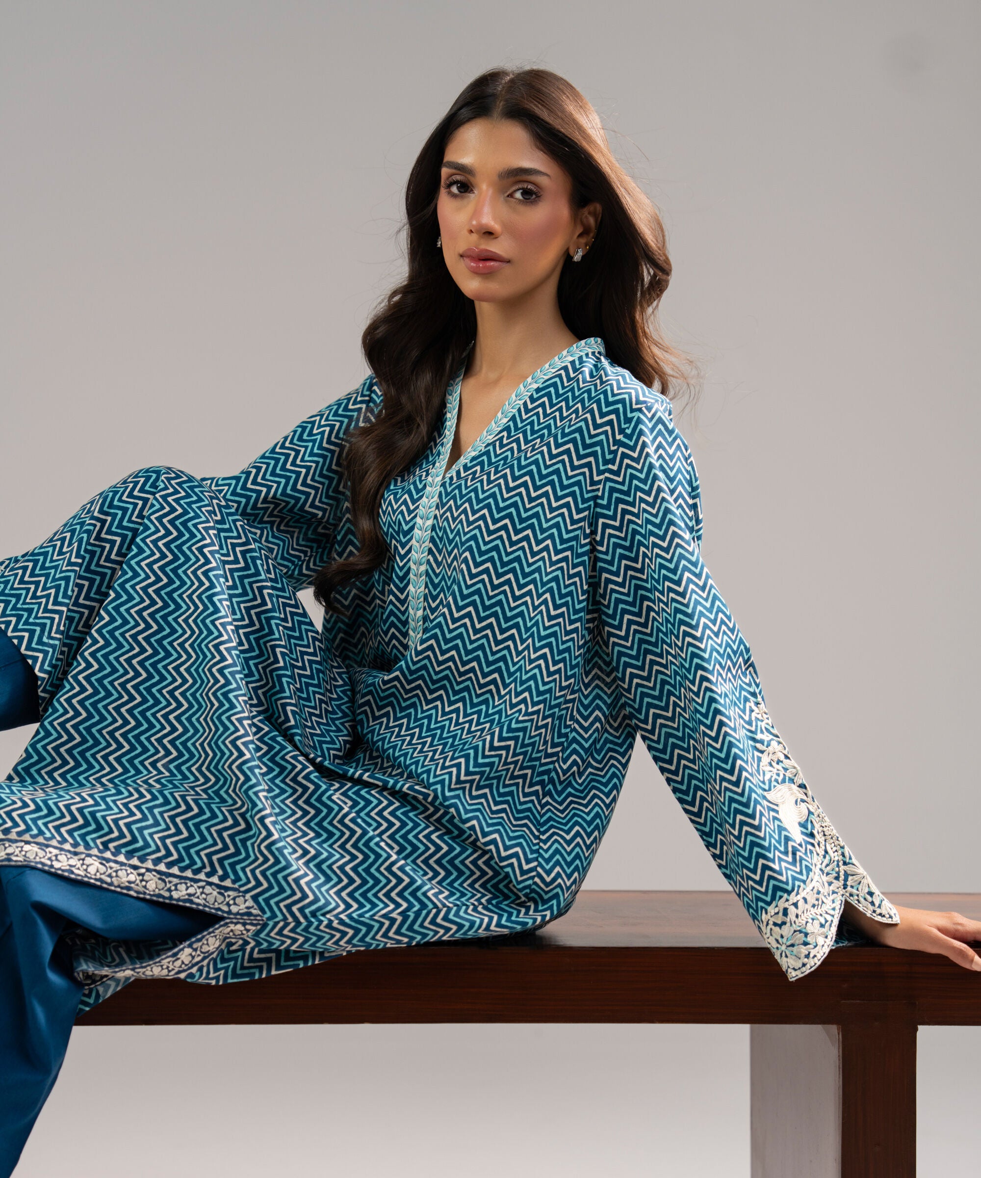 Embroidered Cotton Viscose Shirt