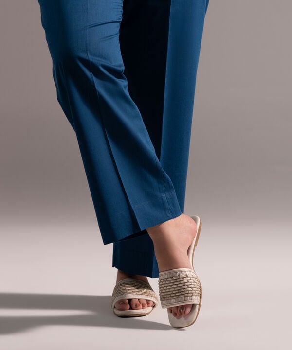 Cotton Viscose Straight Pants