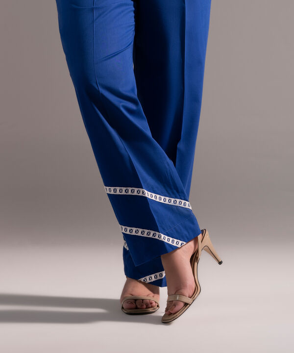 Cotton Viscose Straight Pants