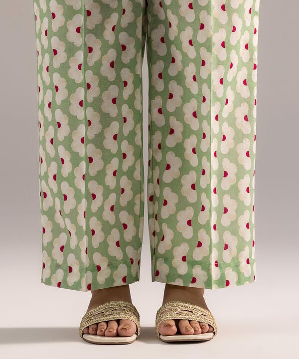 Printed Cambric Straight Pants
