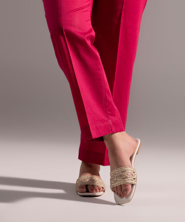 Crosshatch Straight Pants