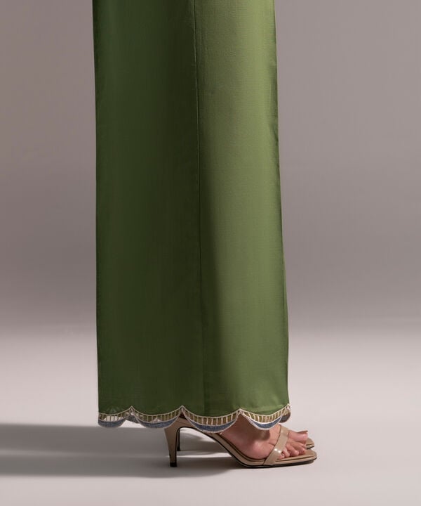 Embroidered Crosshatch Culottes