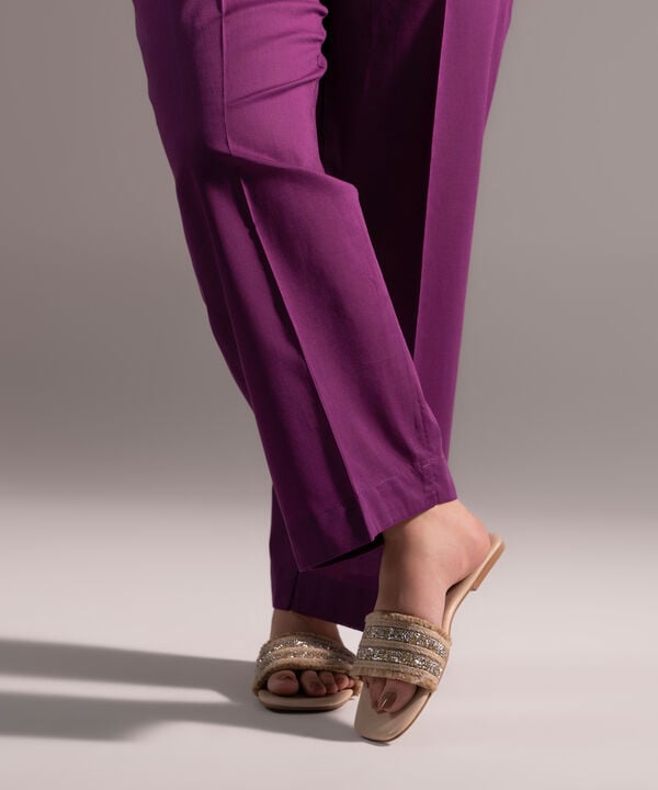 Crosshatch Straight Pants