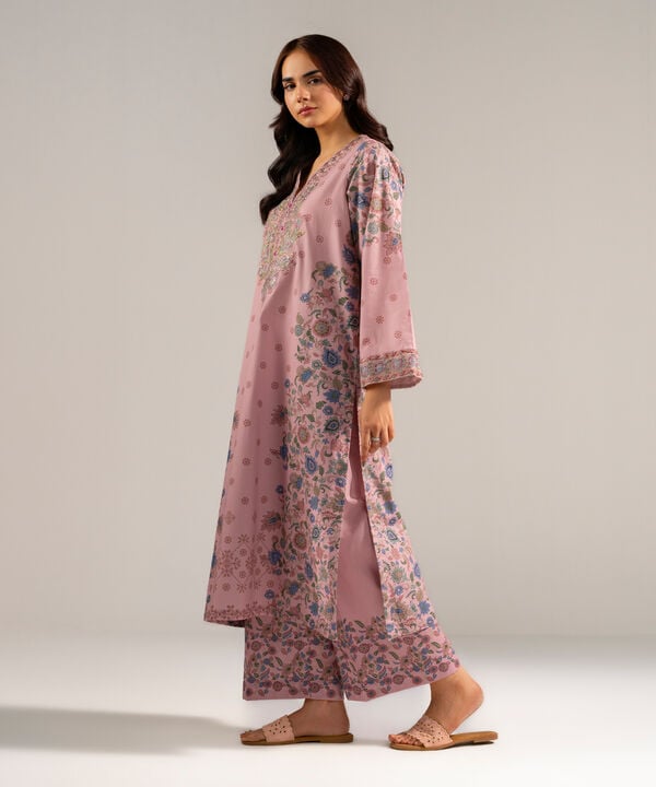 2 Piece - Embroidered Cambric Suit