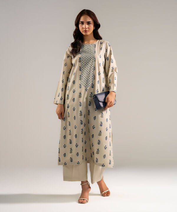 2 Piece - Embroidered Cambric Suit