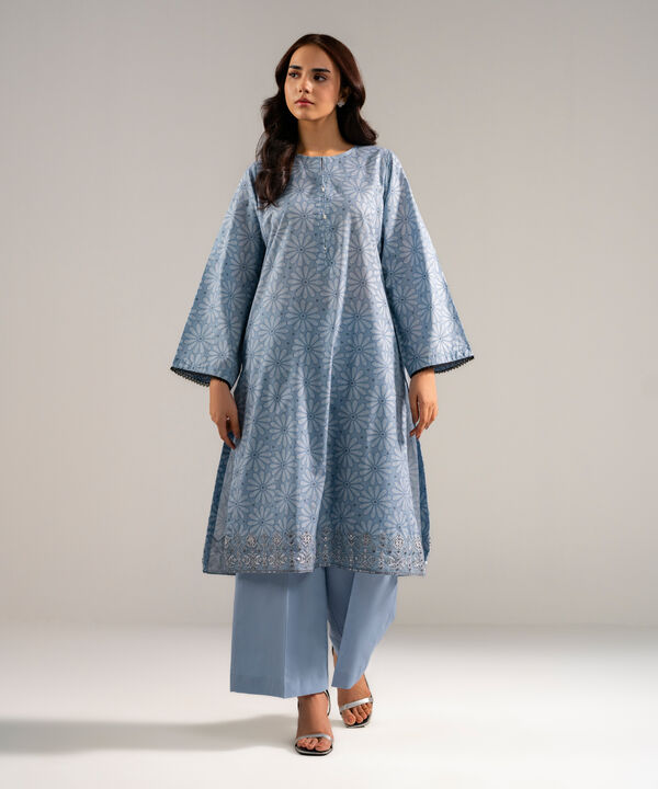 2 Piece - Embroidered Cambric Suit