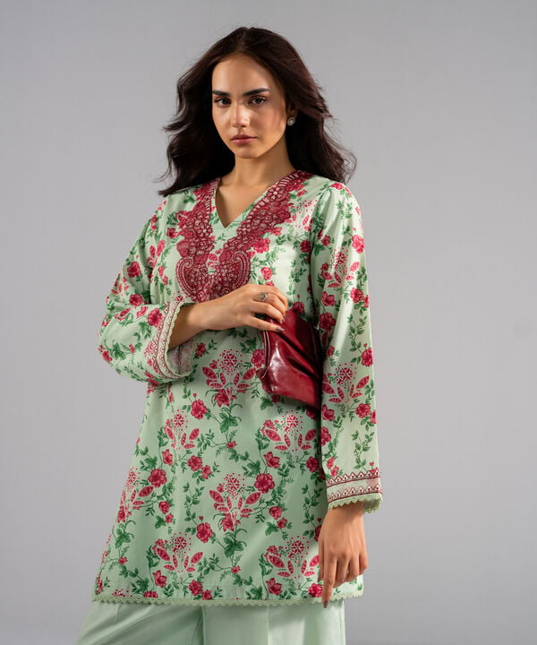 2 Piece - Embroidered Cambric Suit