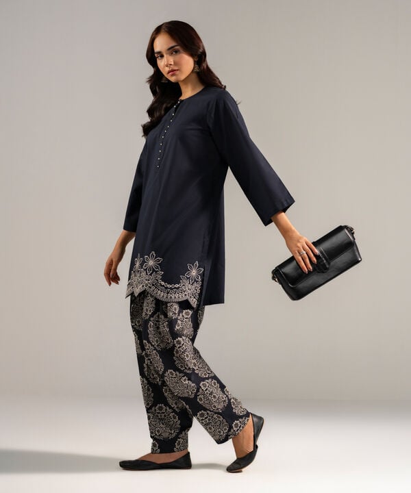 2 Piece - Embroidered Cambric Suit