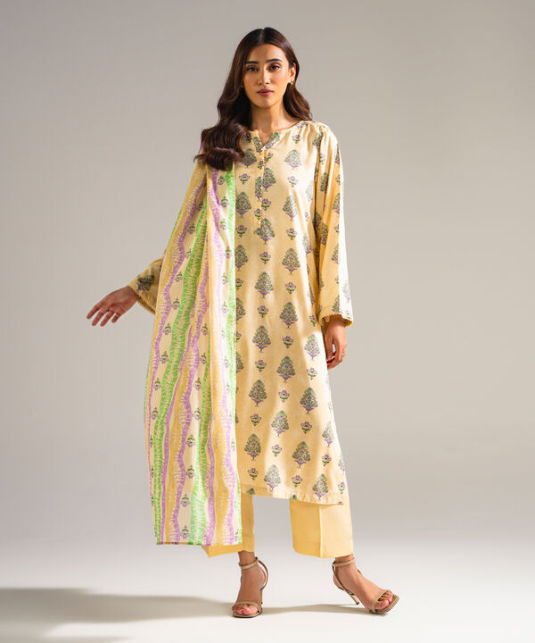 3 Piece - Printed Arabic Lawn Suit