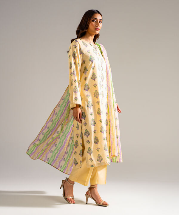 3 Piece - Printed Arabic Lawn Suit