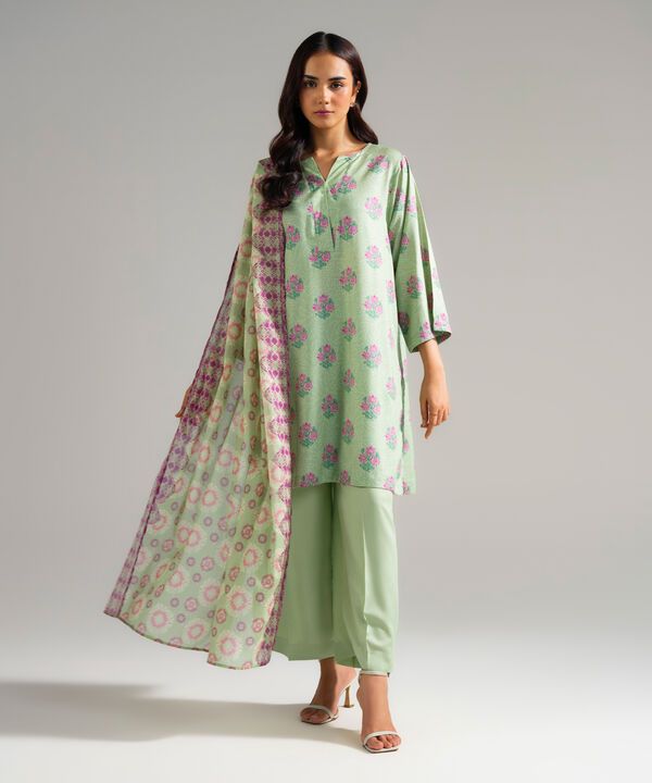 3 Piece - Printed Arabic Lawn Suit