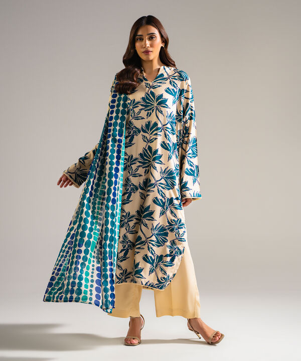 3 Piece - Printed Arabic Lawn Suit