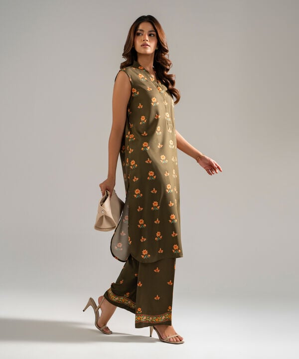 2 Piece - Printed Arabic Lawn Suit