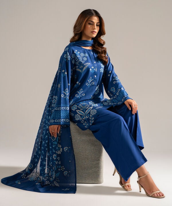 3 Piece - Printed Arabic Lawn Suit