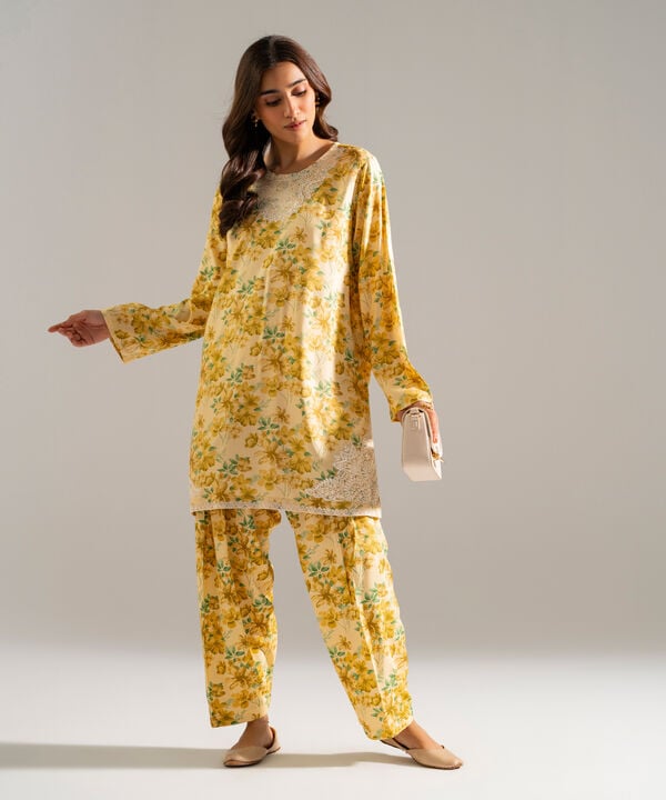 2 Piece - Embroidered Arabic Lawn Suit