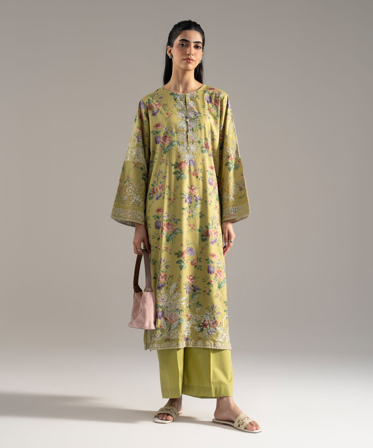 2 Piece - Embroidered Cotton Viscose Suit PBW26CHMV104