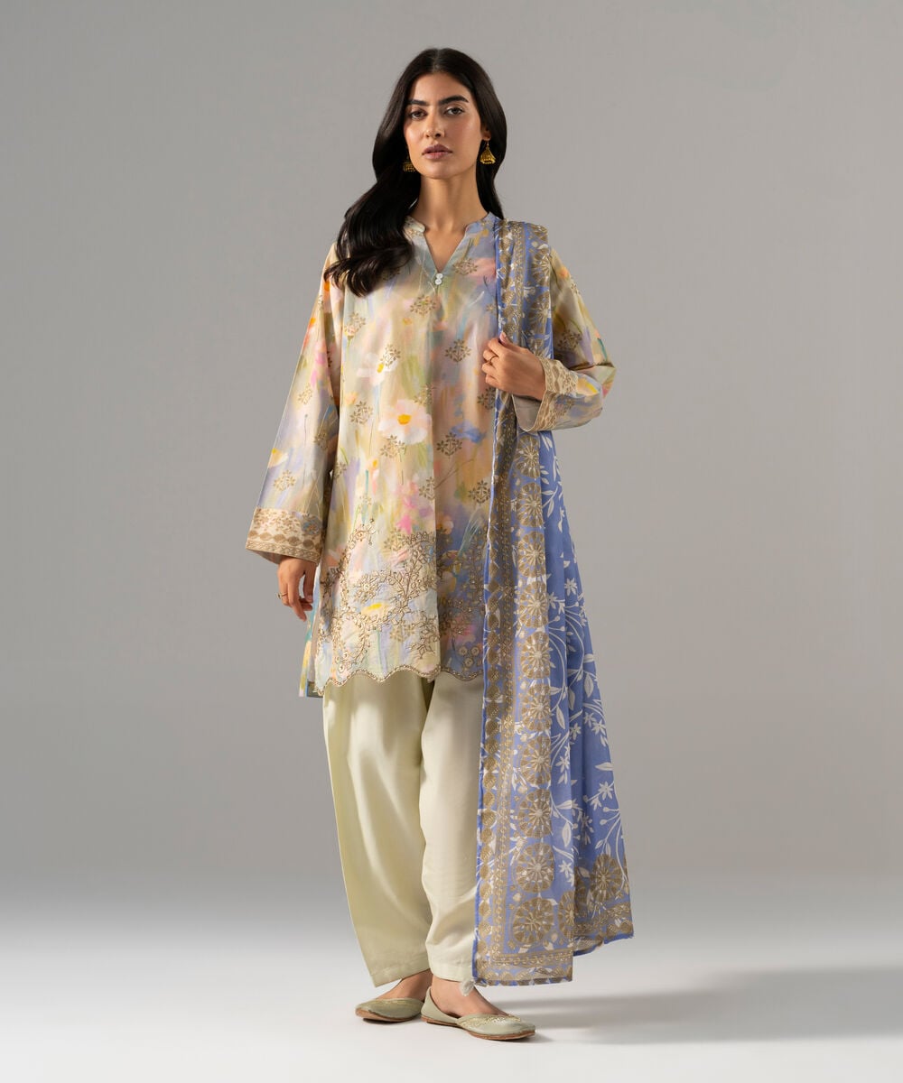 3 Piece - Embroidered Cambric Suit PBW26CHMV910