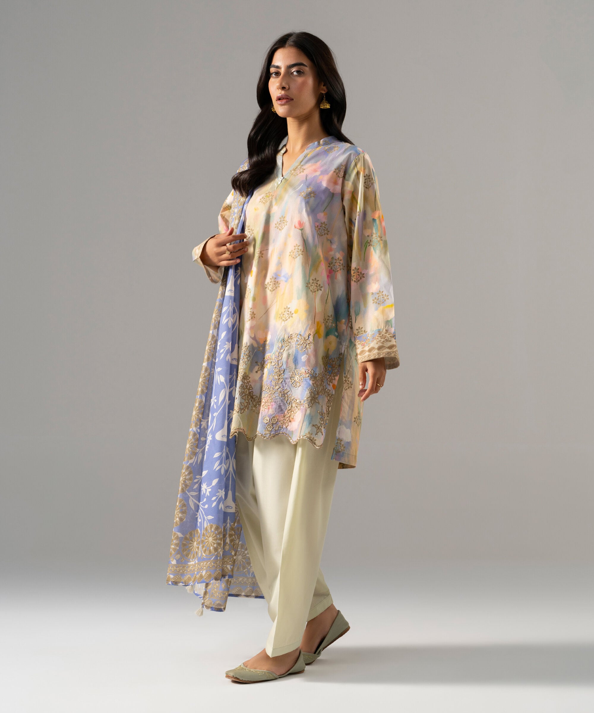 3 Piece - Embroidered Cambric Suit PBW26CHMV910