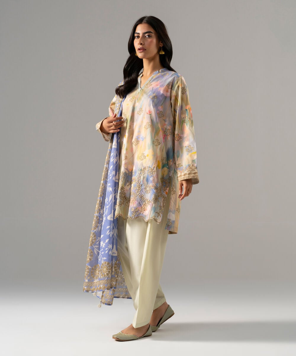 3 Piece - Embroidered Cambric Suit PBW26CHMV910