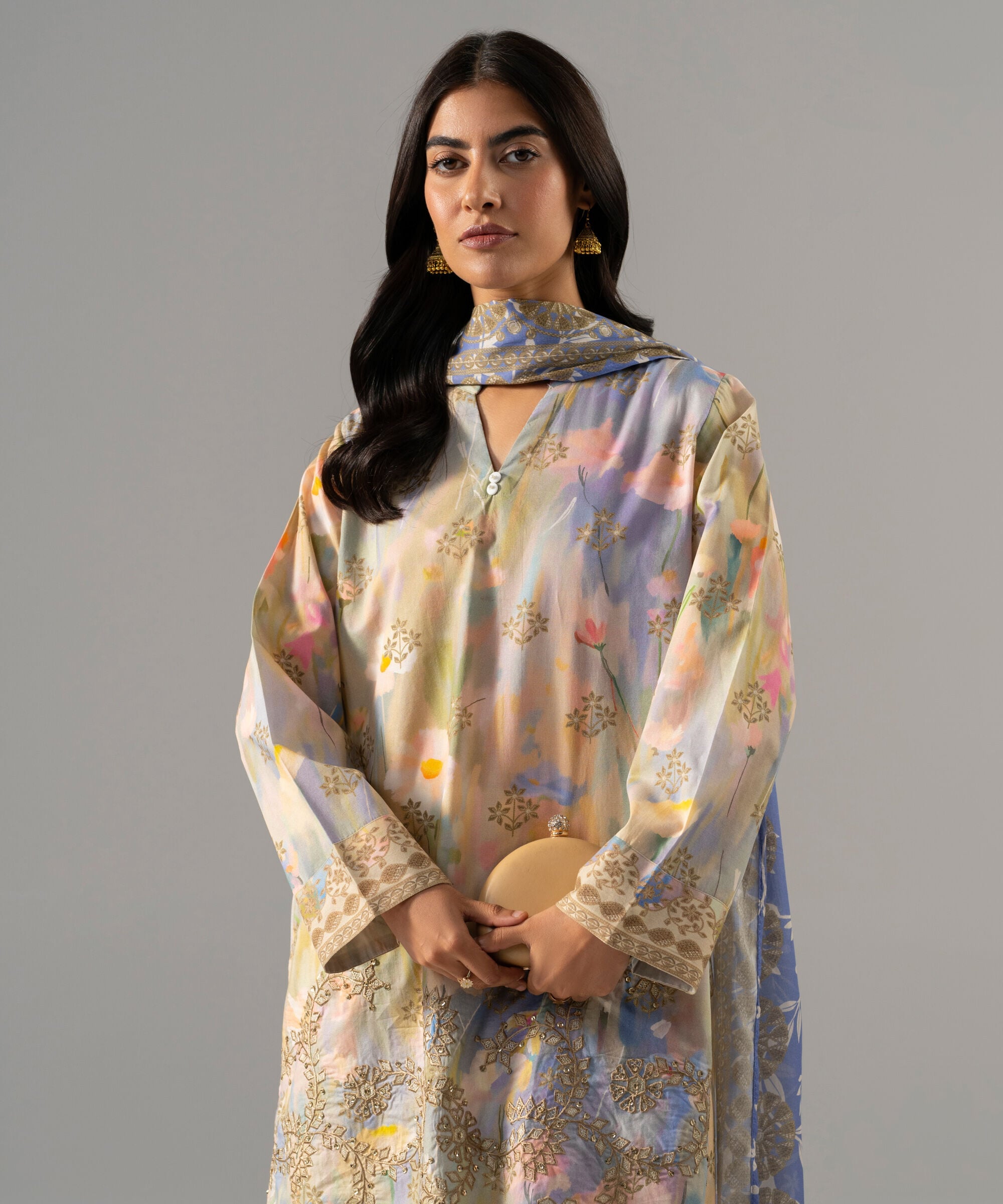 3 Piece - Embroidered Cambric Suit PBW26CHMV910
