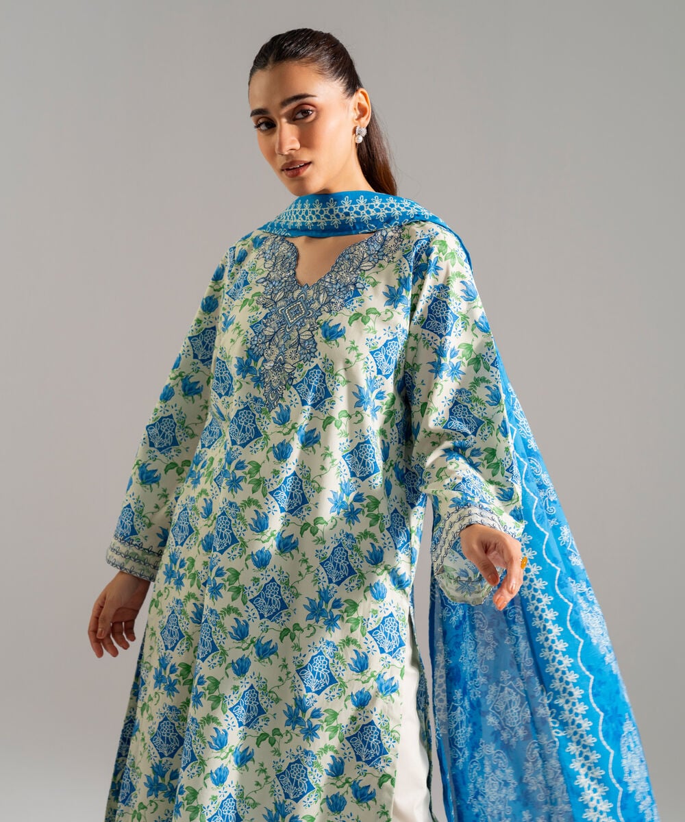 3 Piece - Embroidered Cambric Suit PBW26CHMV914