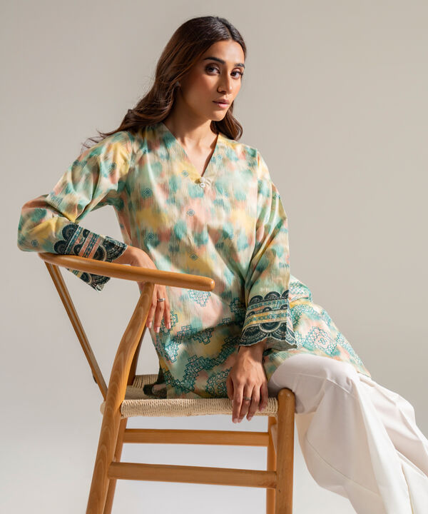 2 Piece - Embroidered Cambric Suit