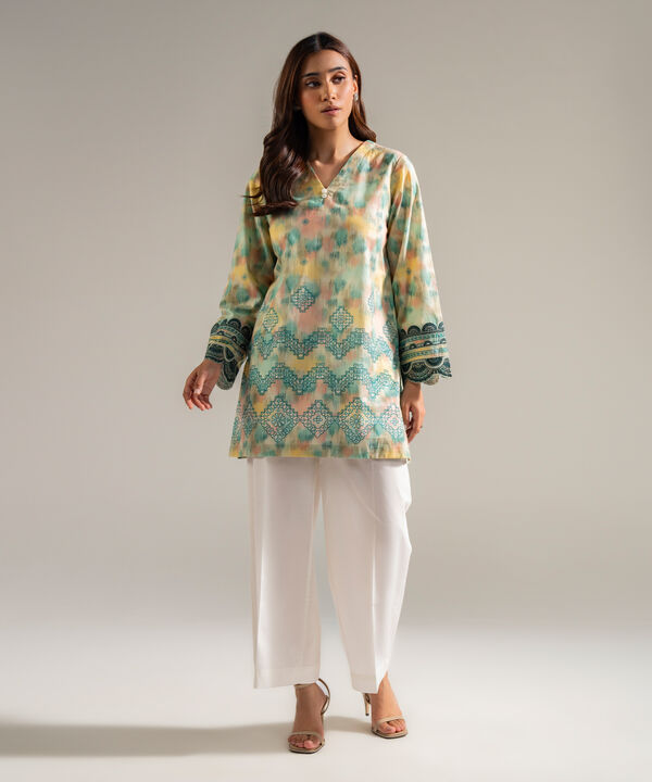 2 Piece - Embroidered Cambric Suit
