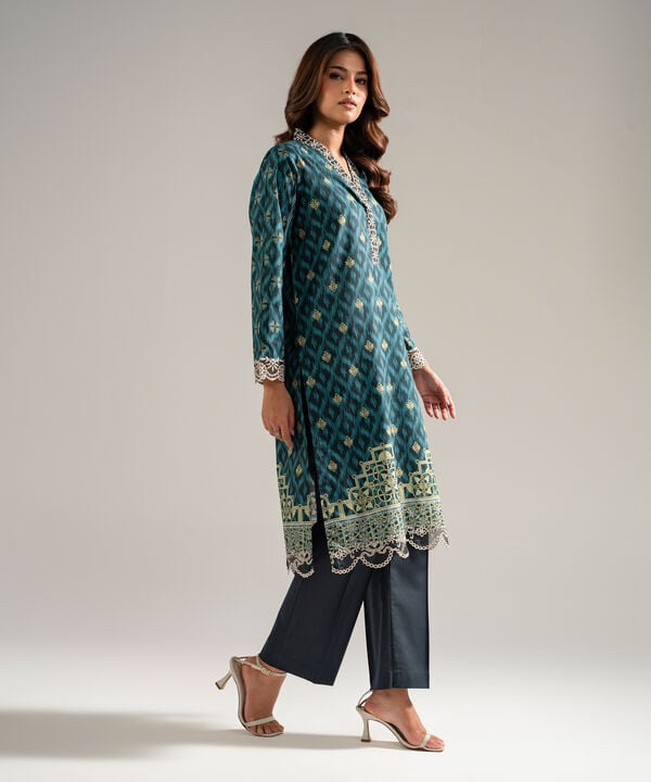 2 Piece - Embroidered Cambric Suit