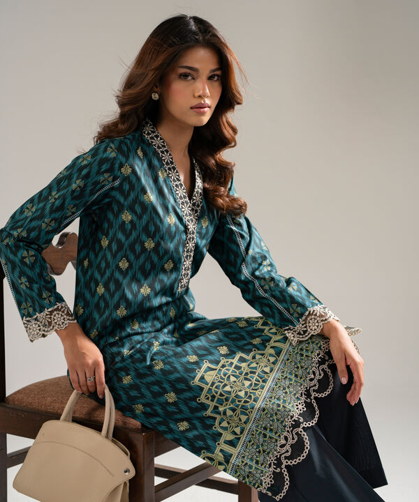 2 Piece - Embroidered Cambric Suit