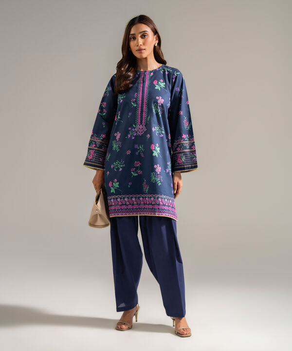 2 Piece - Embroidered Cambric Suit