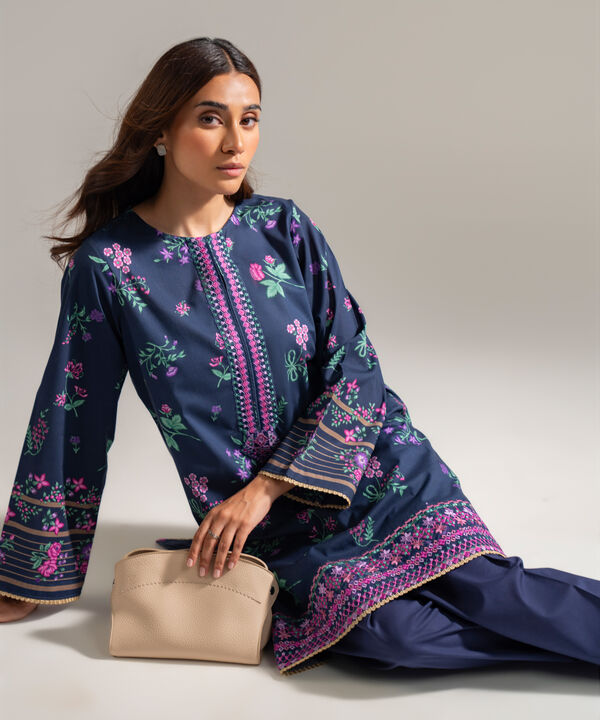 2 Piece - Embroidered Cambric Suit