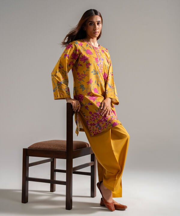 2 Piece - Embroidered Cambric Suit