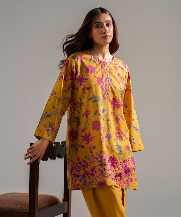 2 Piece - Embroidered Cambric Suit