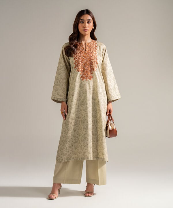 2 Piece - Embroidered Cambric Suit