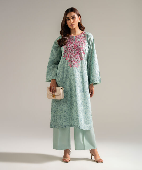 2 Piece - Embroidered Cambric Suit