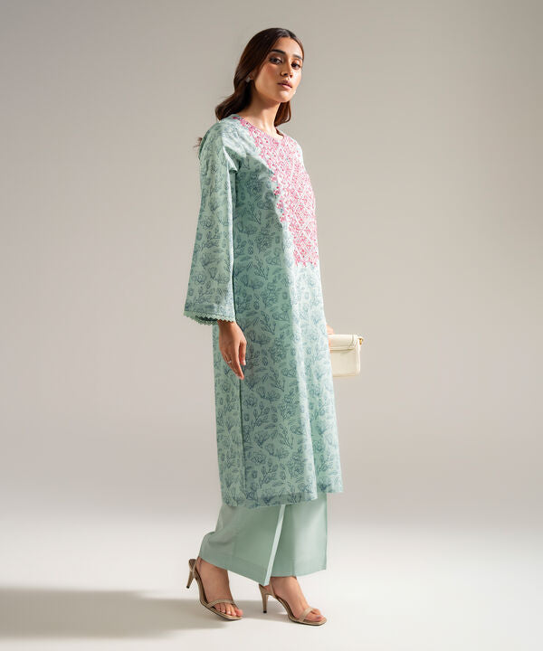 2 Piece - Embroidered Cambric Suit