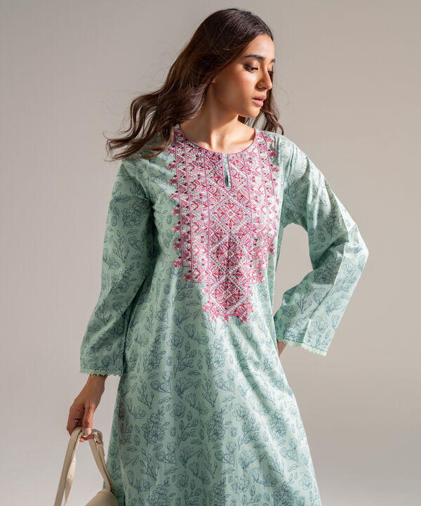 2 Piece - Embroidered Cambric Suit