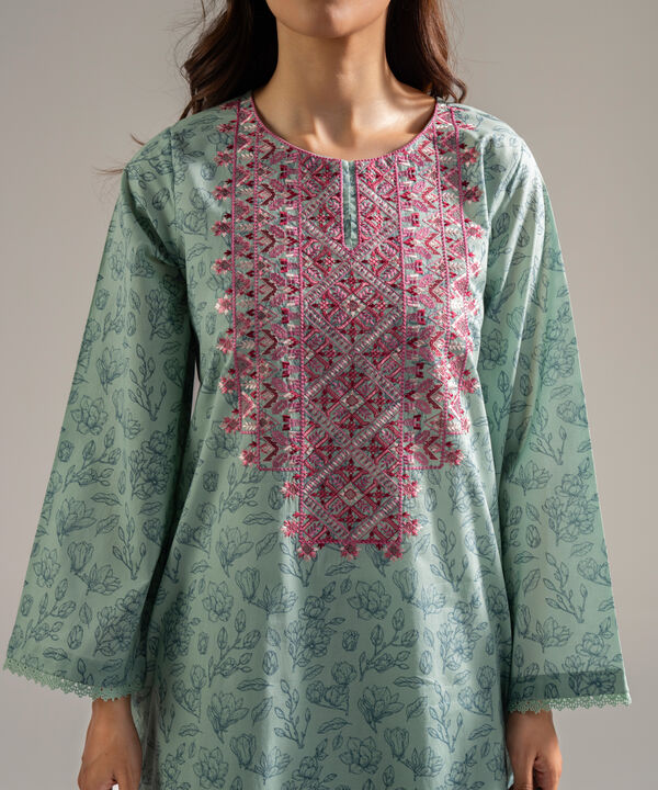 2 Piece - Embroidered Cambric Suit