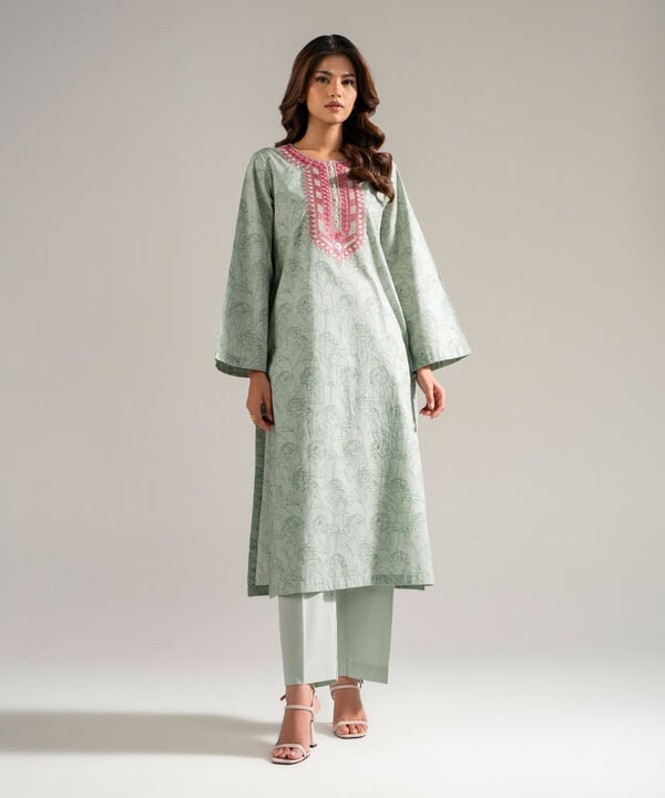 2 Piece - Embroidered Cambric Suit