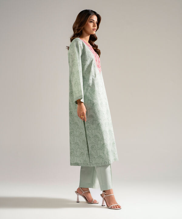2 Piece - Embroidered Cambric Suit