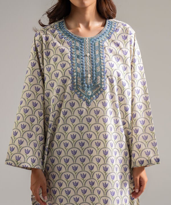2 Piece - Embroidered Cambric Suit