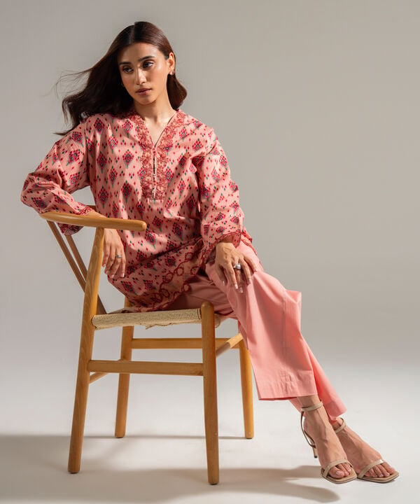 2 Piece - Embroidered Cambric Suit