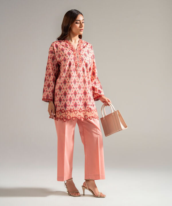 2 Piece - Embroidered Cambric Suit