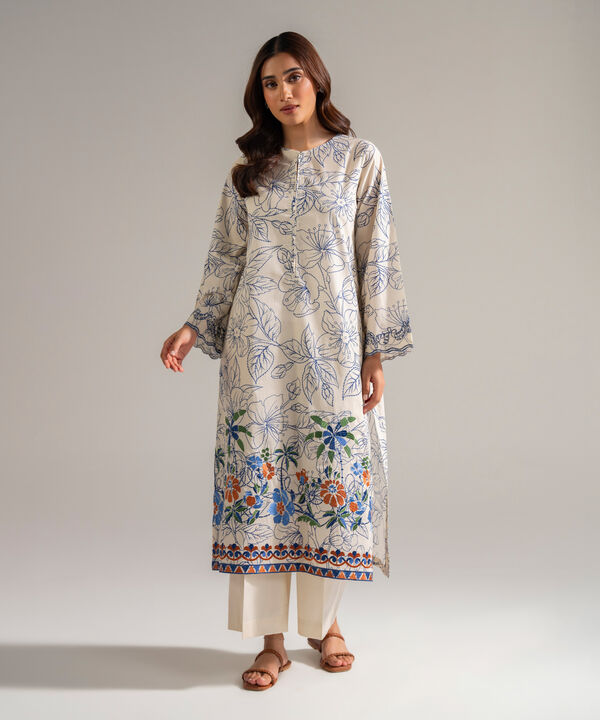 2 Piece - Embroidered Cambric Suit