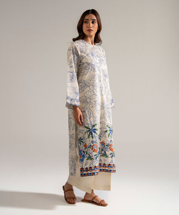 2 Piece - Embroidered Cambric Suit