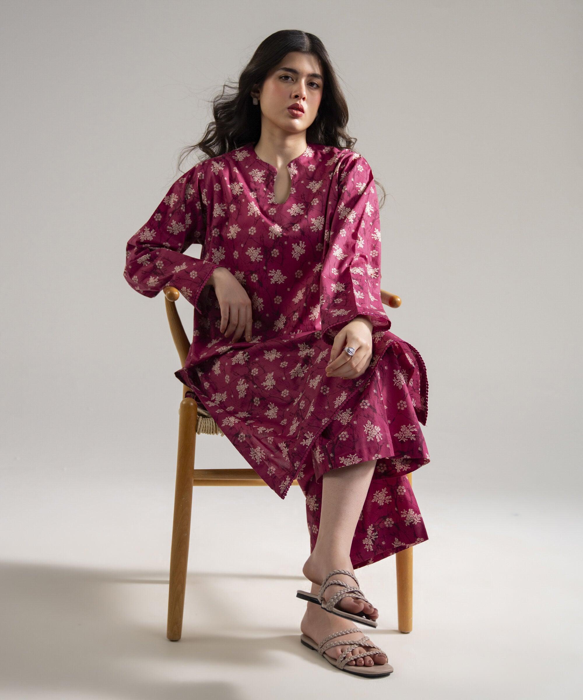 Women's RTW Lawn Printed Pink 2 Piece Suit