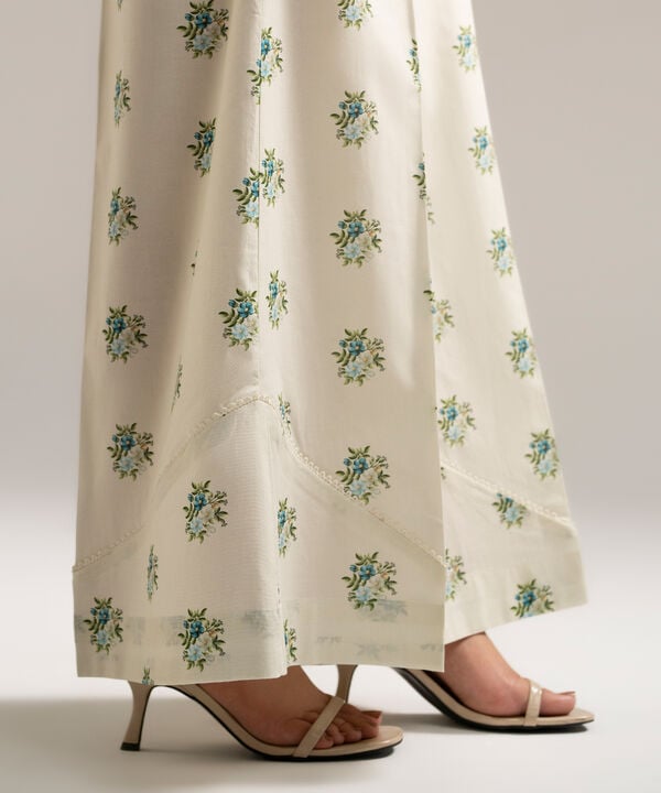 Printed Cambric Flared Pants