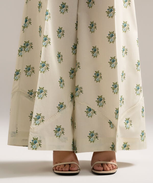 Printed Cambric Flared Pants