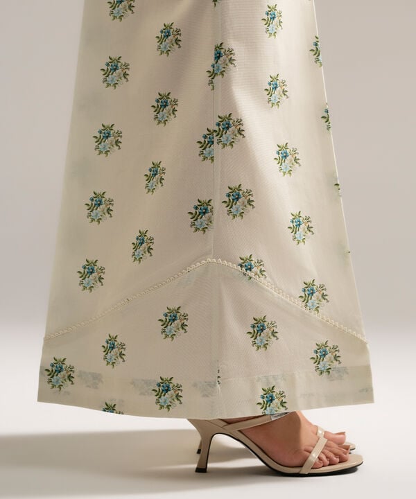 Printed Cambric Flared Pants