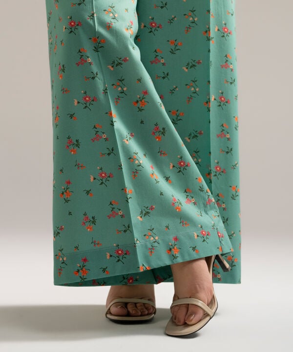 Printed Cambric Flared Pants
